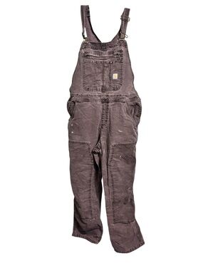 Carhartt Women’s Thrashed Distressed Bib Overalls L 12/14 Paint Splatter Utility